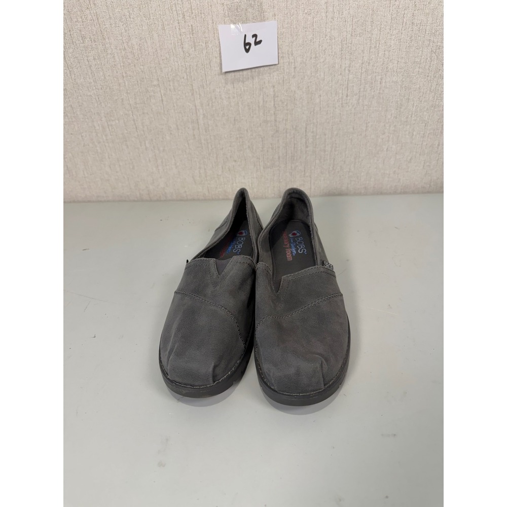 Skechers BOBS Chill Luxe Gray Faux Fur Lined Slip On Shoes 113352 Womens 9 - Picture 9 of 9